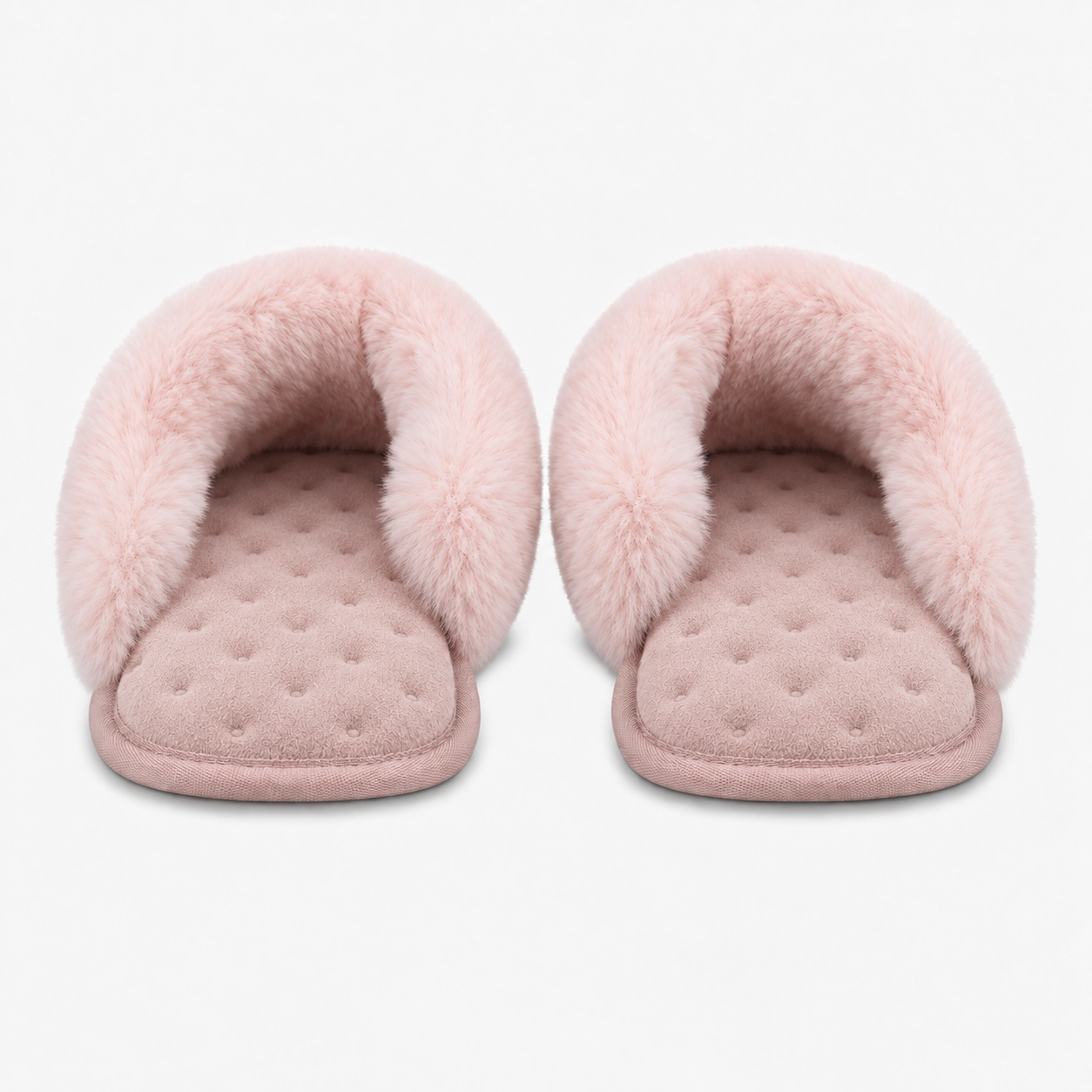 Totes Isotoner SUEDE MULE SLIPPER WITH FUR CUFF Womens Mules Pink