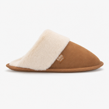 Totes Isotoner SUEDE MULE SLIPPER WITH FUR CUFF Womens Mules Tan