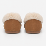 Totes Isotoner FUR LINED SUEDE MOCCASIN SLIPPER WITH KEEPER TAB Womens Moccasins Tan