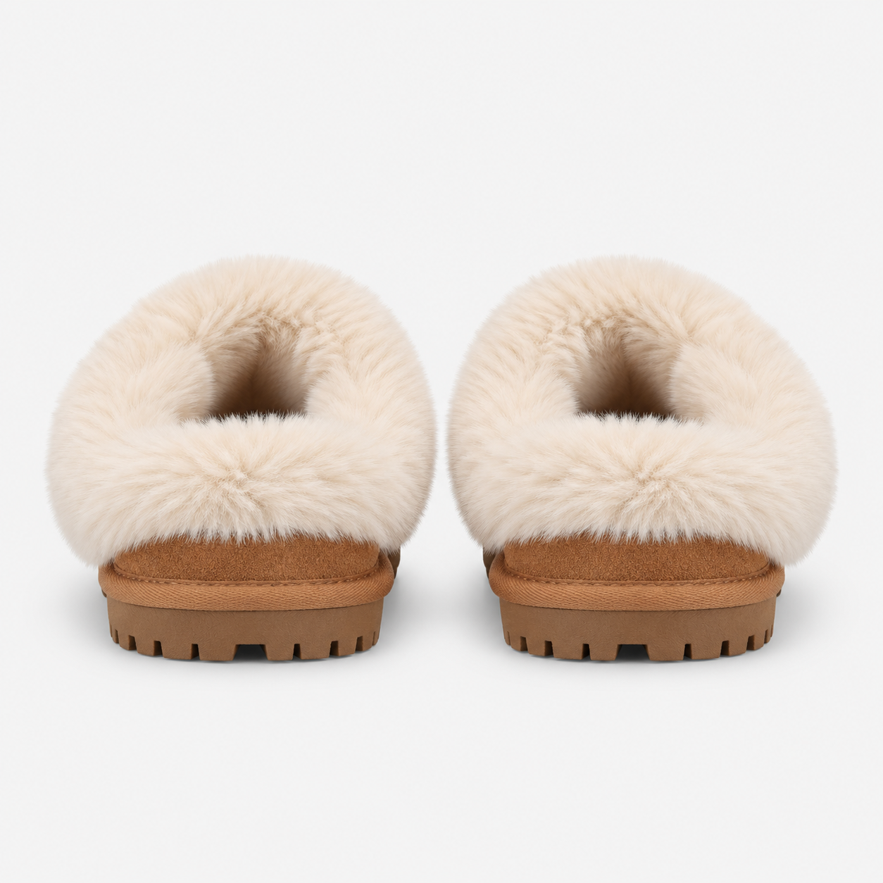 Totes Isotoner SUEDE BOOTIE WITH FUR CUFF Womens Slipper Boots Tan