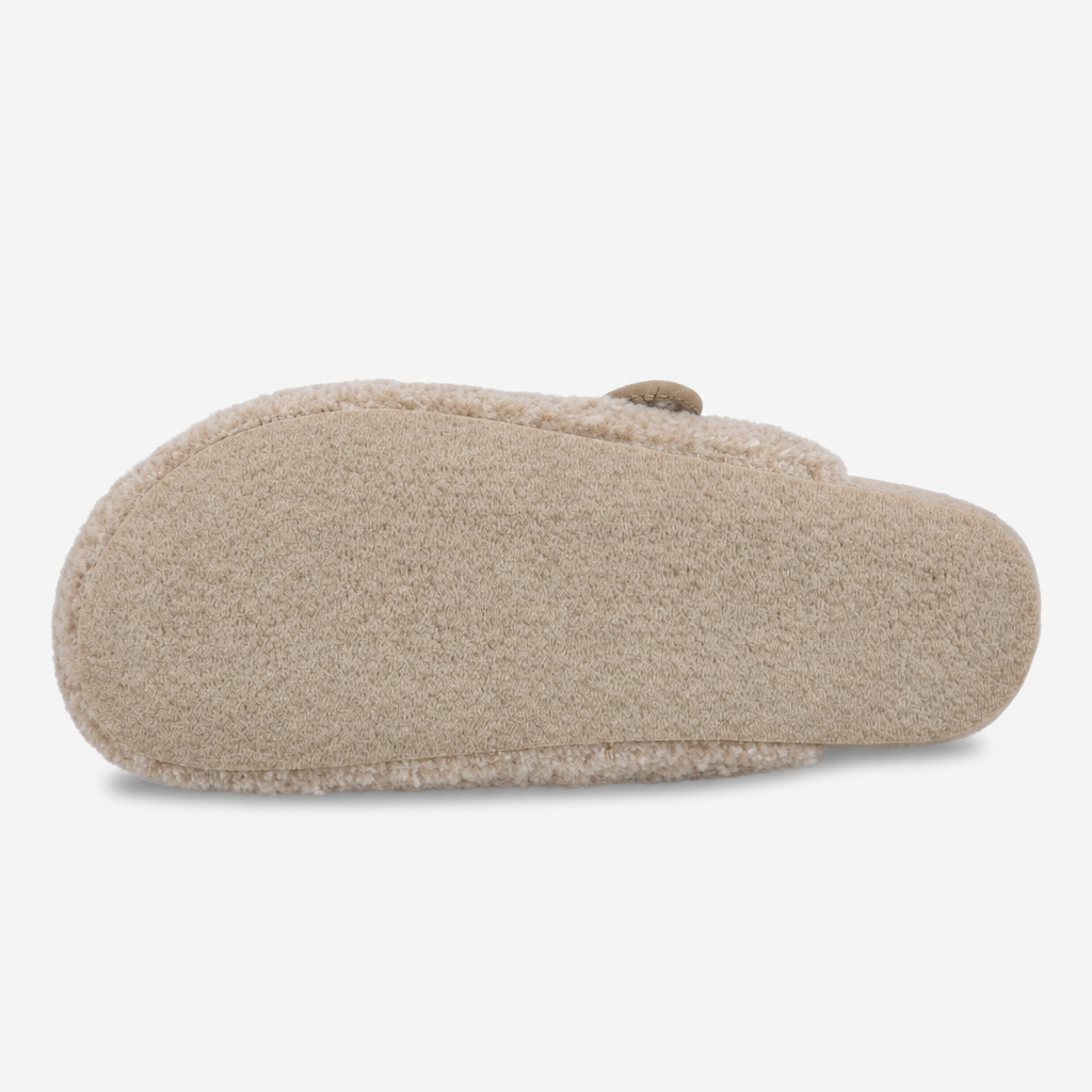 Totes Isotoner BORG CLOG SLIPPER Womens Mules Oat