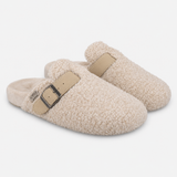 Totes Isotoner BORG CLOG SLIPPER Womens Mules Oat