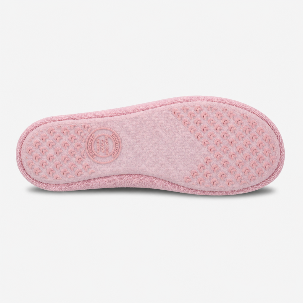 Totes Isotoner TERRY BALLERINA SLIPPERS Womens Full Slippers Pastel Pink
