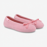 Totes Isotoner TERRY BALLERINA SLIPPERS Womens Full Slippers Pastel Pink