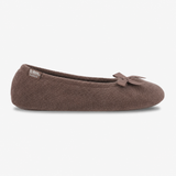 Totes Isotoner TERRY BALLERINA SLIPPER Womens Full Slippers Taupe