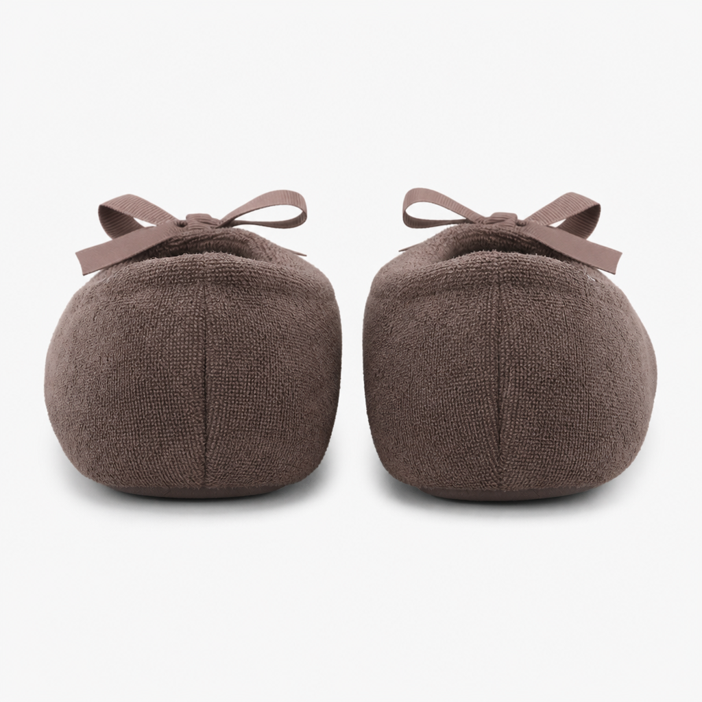 Totes Isotoner TERRY BALLERINA SLIPPER Womens Full Slippers Taupe