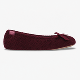Totes Isotoner POPCORN TERRY BALLET SLIPPER Womens Full Slippers Burgundy