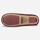 Totes Isotoner POPCORN TERRY BALLET SLIPPER Womens Full Slippers Burgundy