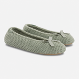 Totes Isotoner POPCORN TERRY BALLET SLIPPER Womens Full Slippers Sage