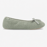 Totes Isotoner POPCORN TERRY BALLET SLIPPER Womens Full Slippers Sage