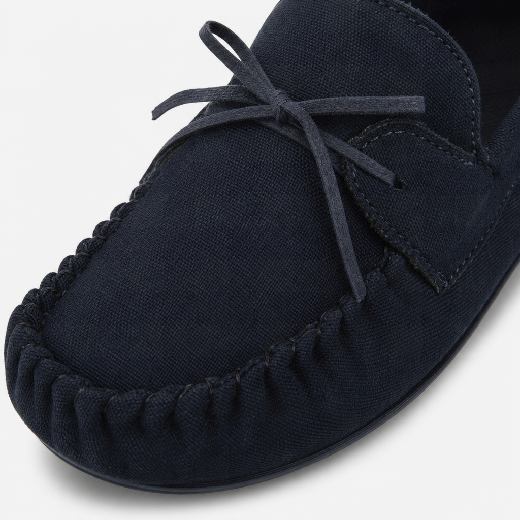Totes Isotoner HERRINGBONE LINED MOCCASIN Mens Moccasins Navy