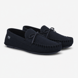 Totes Isotoner HERRINGBONE LINED MOCCASIN Mens Moccasins Navy