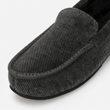 Totes Isotoner SOFT CORD MOCCASIN SLIPPER Mens Moccasins Grey