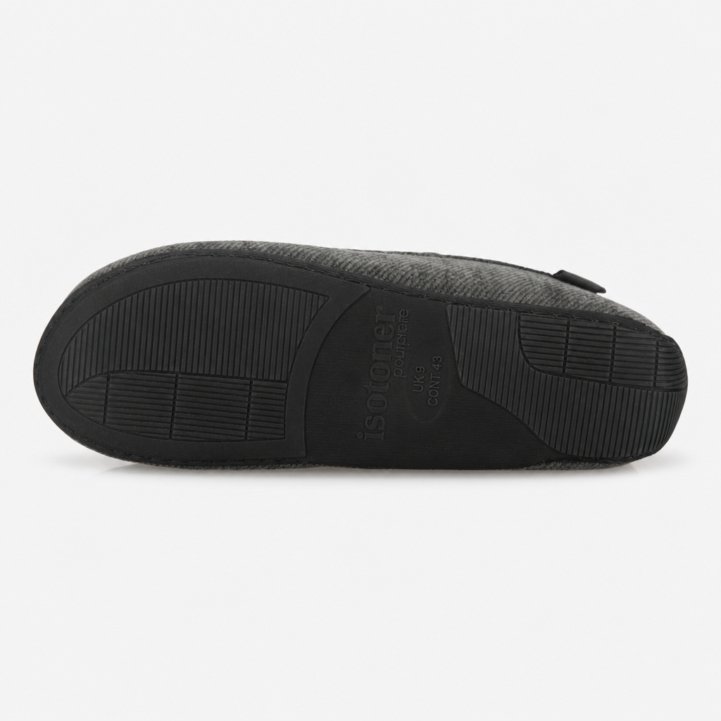 Totes Isotoner SOFT CORD MOCCASIN SLIPPER Mens Moccasins Grey