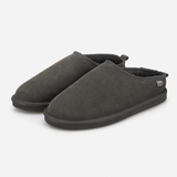 Totes Isotoner BORG LINED SUEDE MULE SLIPPER Mens Mules Grey