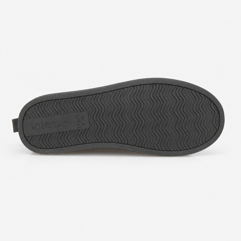 Totes Isotoner BORG LINED SUEDE MULE SLIPPER Mens Mules Grey