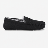 Totes Toasties SOFT HERRINGBONE MOCCASIN SLIPPER Mens Moccasins Charcoal