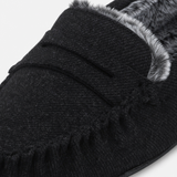 Totes Toasties SOFT HERRINGBONE MOCCASIN SLIPPER Mens Moccasins Charcoal