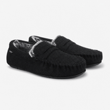 Totes Toasties SOFT HERRINGBONE MOCCASIN SLIPPER Mens Moccasins Charcoal