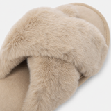 Totes Toasties CROSS FUR SLIDER Womens Mules Natural