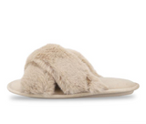 Totes Toasties CROSS FUR SLIDER Womens Mules Natural