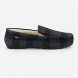 Totes Toasties CHECK MOCCASIN WITH CURLY FUR LINING Mens Moccasins Navy Check