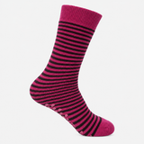 Totes Toasties THERMAL BRUSHED ORIGINAL SLIPPER SOCKS Womens Slipper Socks Berry Stripe