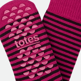 Totes Toasties THERMAL BRUSHED ORIGINAL SLIPPER SOCKS Womens Slipper Socks Berry Stripe