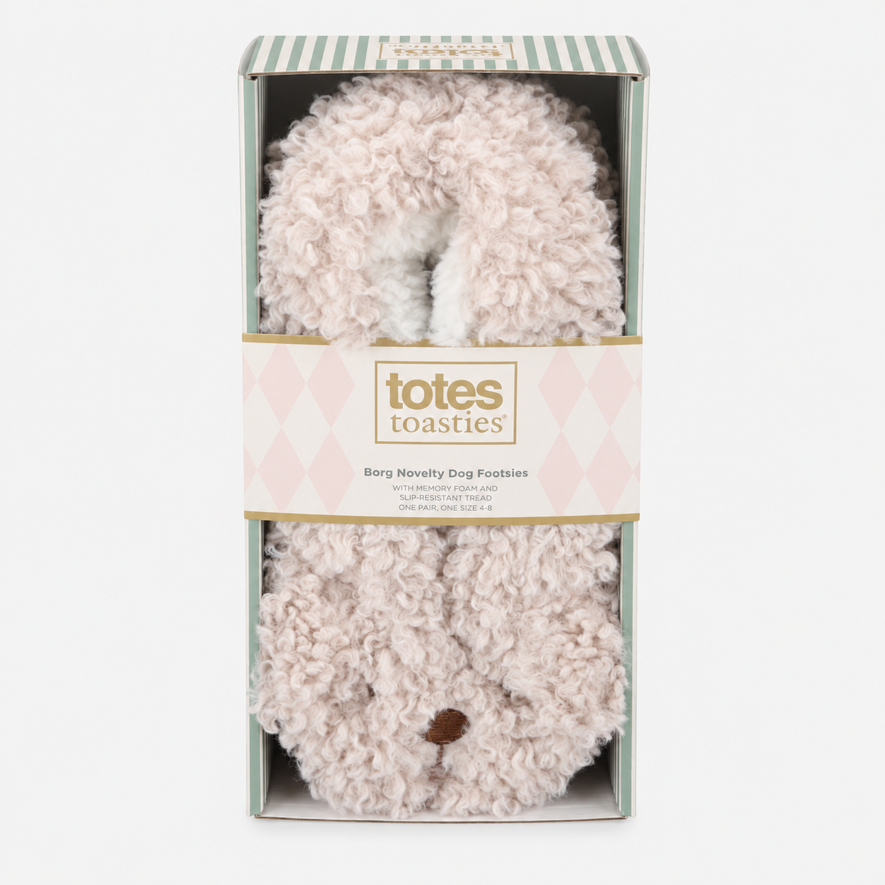 Totes Toasties NOVELTY FOOTSIES Womens Novelty Socks Oat
