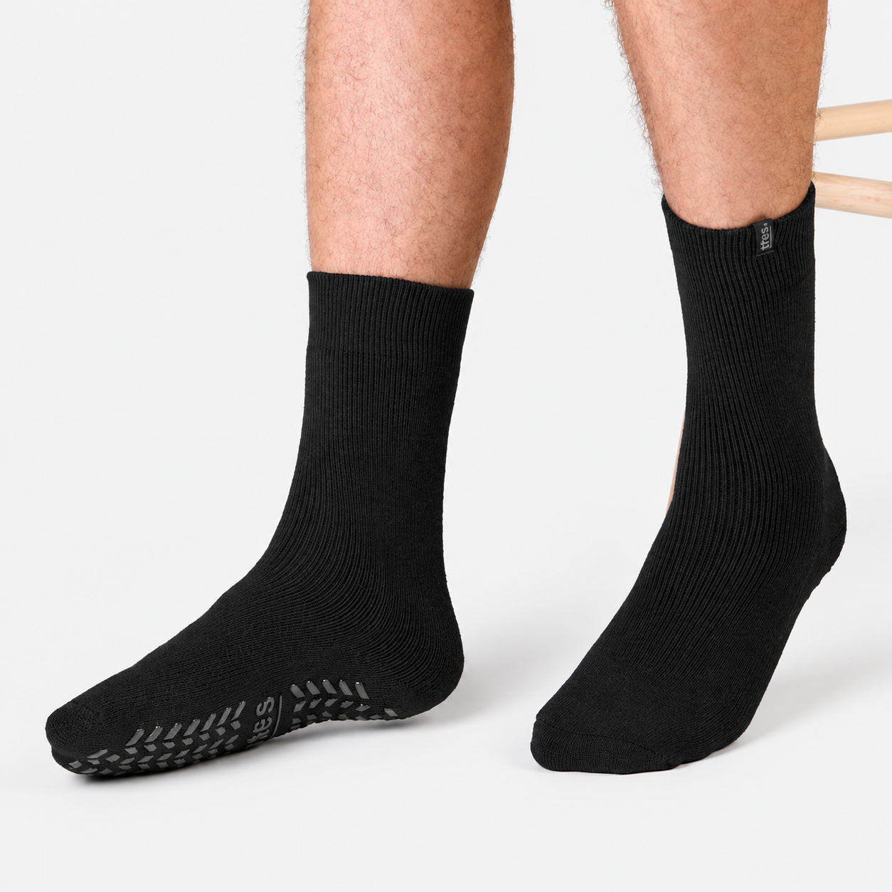 Totes Toasties THERMAL BRUSHED ORIGINAL SLIPPER SOCKS Mens Slipper Socks Black