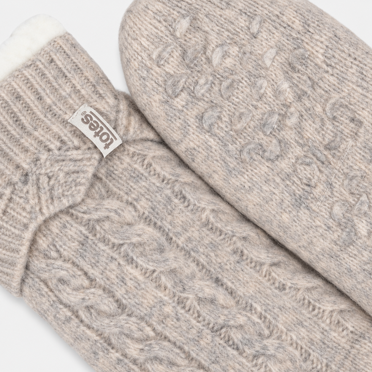 Totes Toasties TEXTURE SLIPPER SOCKS Womens Slipper Socks Oat