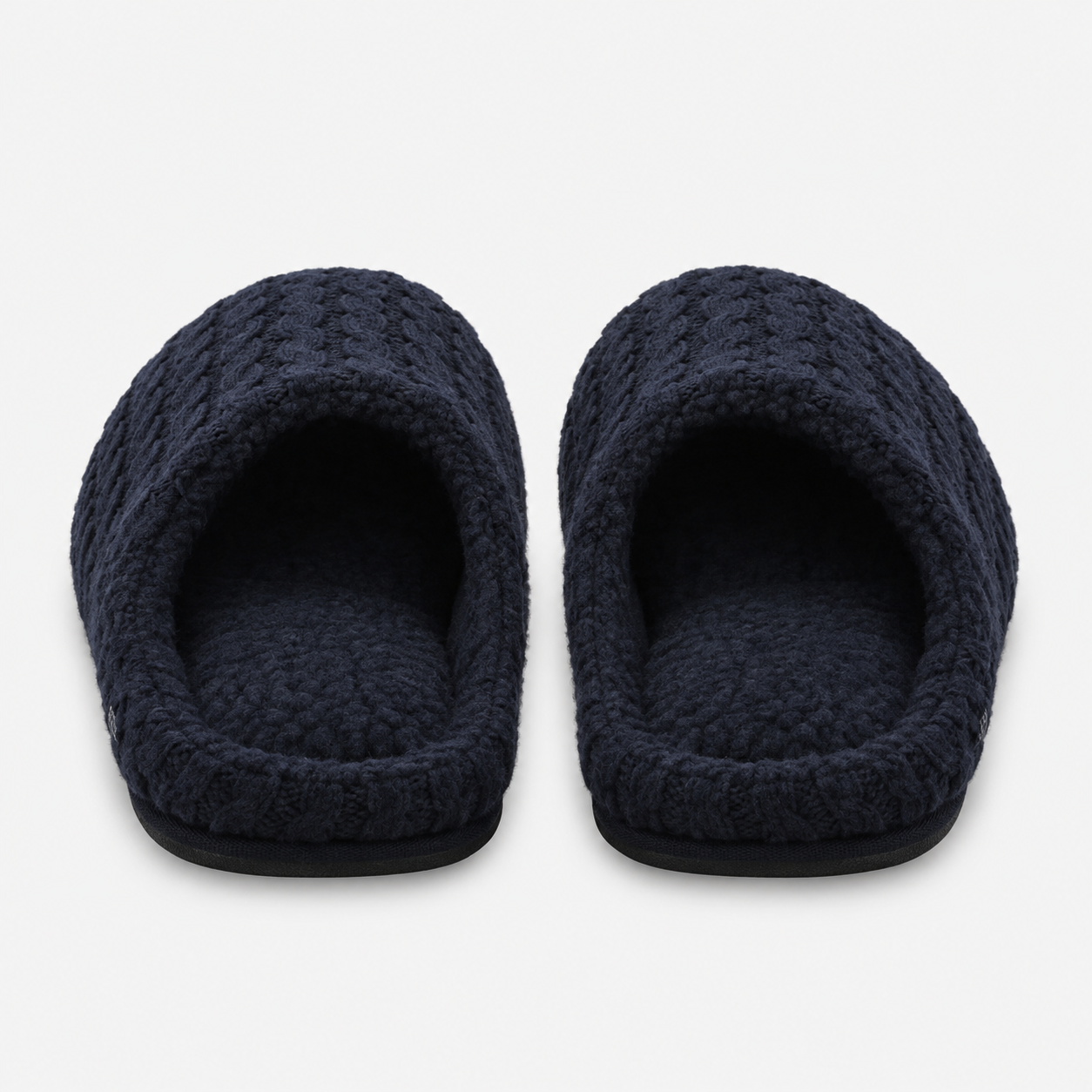 Totes Toasties KNITTED MULE SLIPPERS Mens Mules Navy