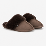 Totes Toasties VELOUR MULE SLIPPERS Womens Mules Chocolate