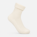 Totes Toasties 1PP CASHMERE TURN OVER TOP SOCKS Womens Ankle Socks Cream