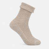 Totes Toasties 1PP CASHMERE TURN OVER TOP SOCKS Womens Ankle Socks Oat
