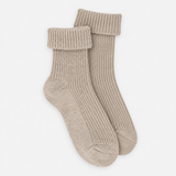 Totes Toasties 1PP CASHMERE TURN OVER TOP SOCKS Womens Ankle Socks Oat