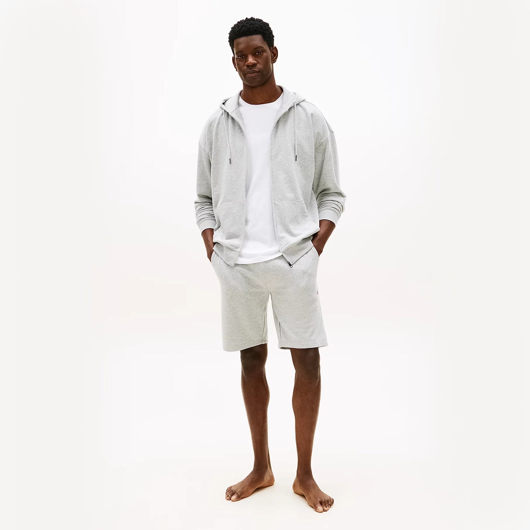 Tommy Hilfiger TH FLAG PRINT SUMMER Mens Shorts Ice Grey Heather