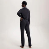 Tommy Hilfiger MODAL PYJ PANT WIPIPING Womens Pants Black back view showcasing stylish loungewear.