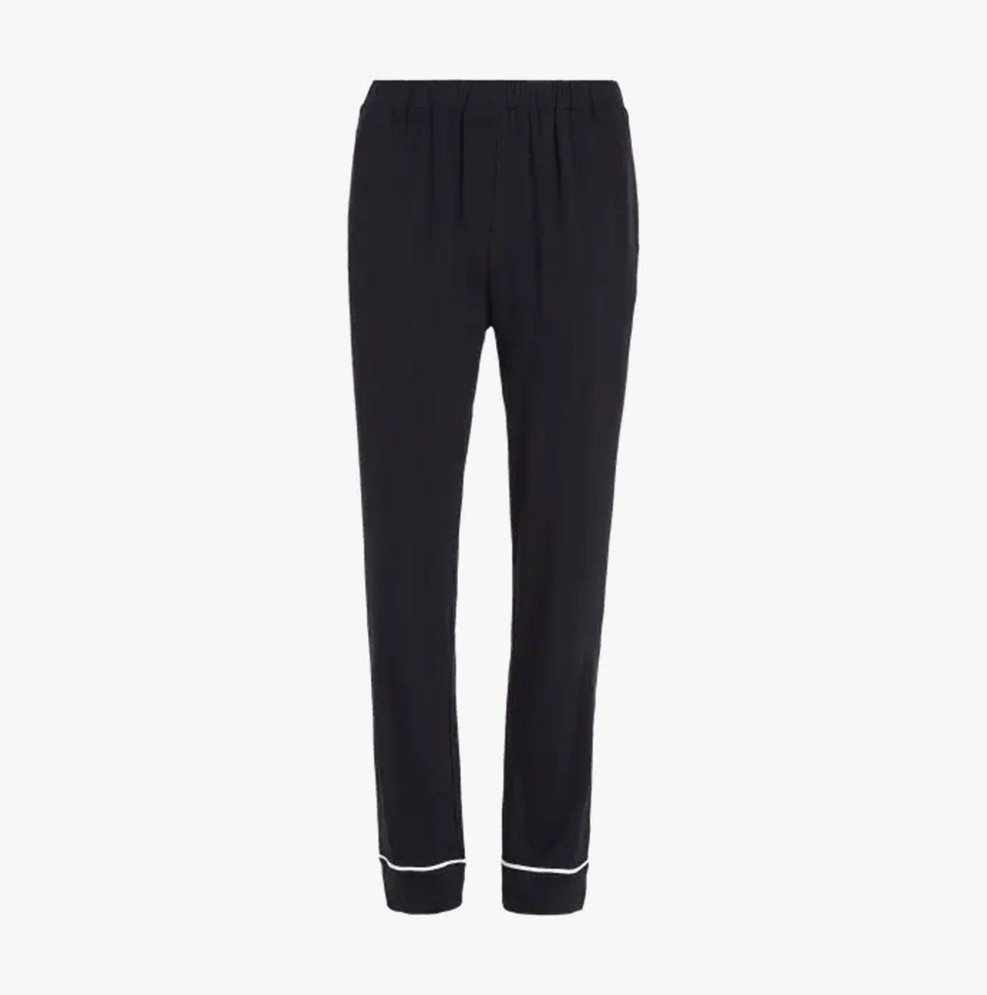 Tommy Hilfiger MODAL PYJ PANT WIPIPING Womens Pants Black front view featuring a breathable loungewear design.