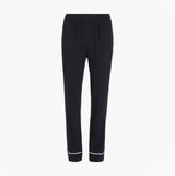 Tommy Hilfiger MODAL PYJ PANT WIPIPING Womens Pants Black front view featuring a breathable loungewear design.