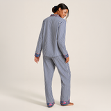 Joules Y97370 ALMA Ladies Pyjama Set Navy/White Stripe Womens Pyjama Set Navy/White Stripe