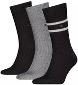 Tommy Hilfiger 3 Pack Giftbox Bootsock Mens Crew Socks Black