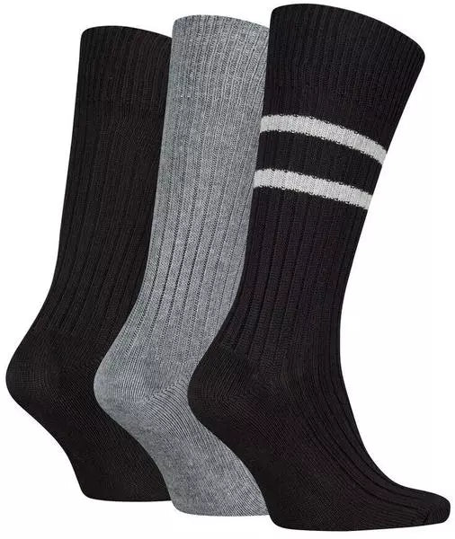 Tommy Hilfiger 3 Pack Giftbox Bootsock Mens Crew Socks Black