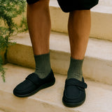 Zedzzz JOSH Mens Super Wide Touch Fasten Slippers Black