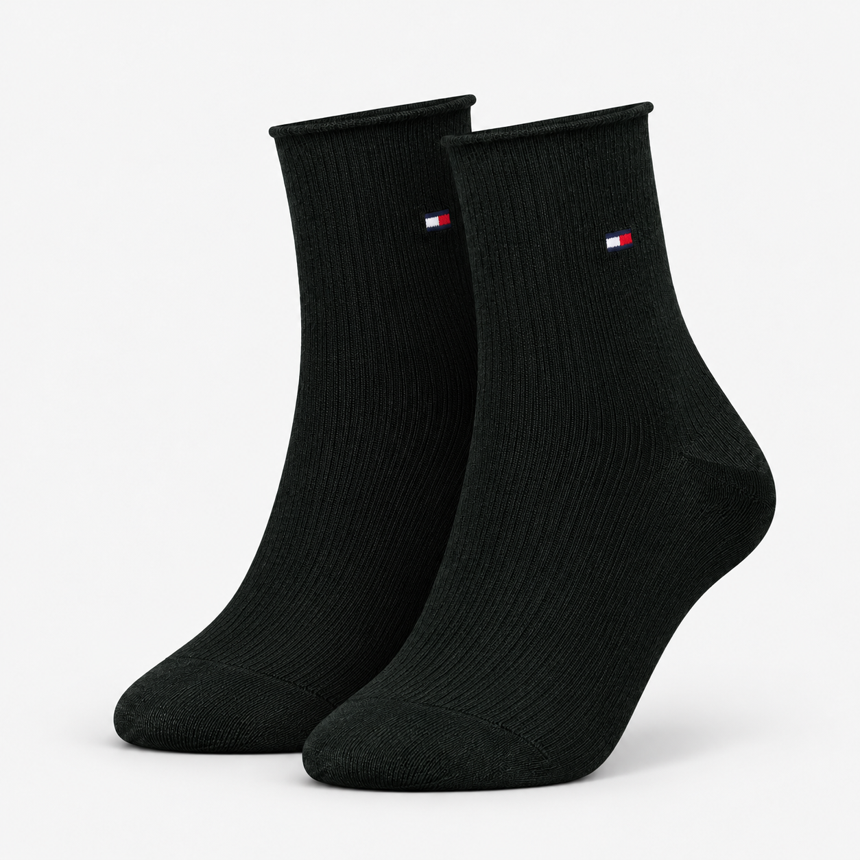 Tommy Hilfiger 3 Pack Giftbox Lurex Womens Crew Socks Black
