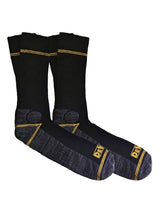 Dewalt HYDRO Unisex Socks Black/Yellow front view showing both socks with logo detail.