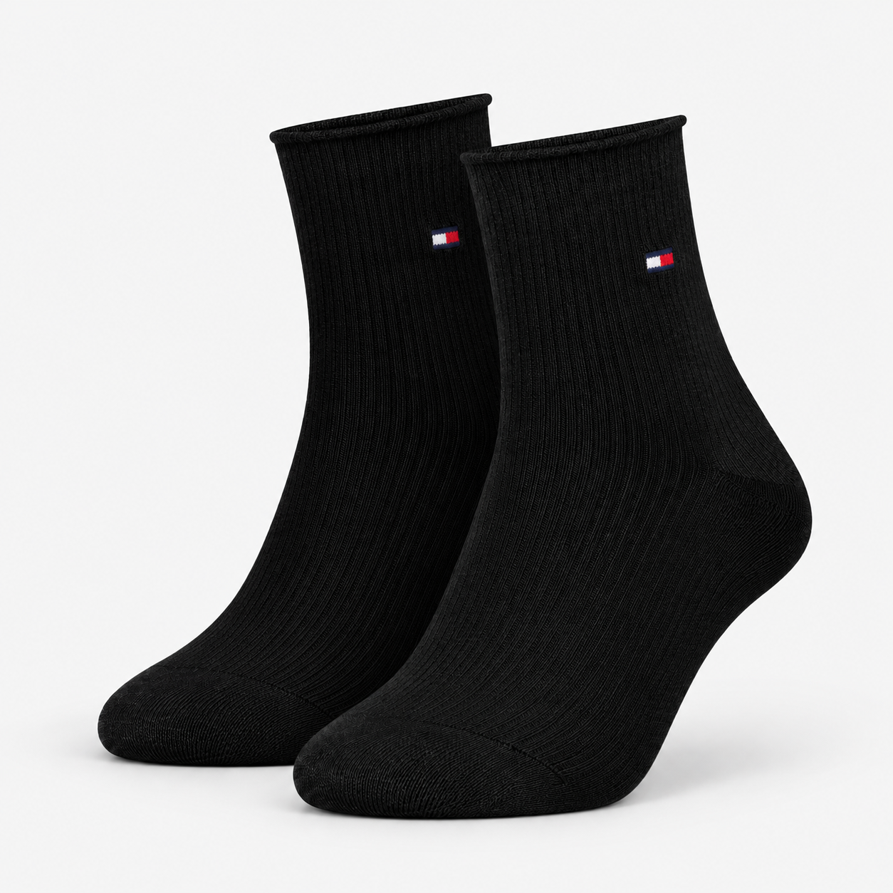 Tommy Hilfiger 3 Pack Giftbox Lurex Womens Crew Socks Black