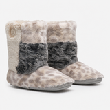 Bedroom Athletics FLORENCE Womens Slipper Boots Patchwork Grey Leopard