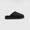 Polo Ralph Lauren READ SCFF II Mens Mule Slippers Black/Cream side view showing comfortable textile upper and rubber sole.