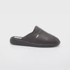 HOS Comfort ARCHIE Mens PU Mule Slippers Brown side view showcasing soft synthetic upper and comfort design.